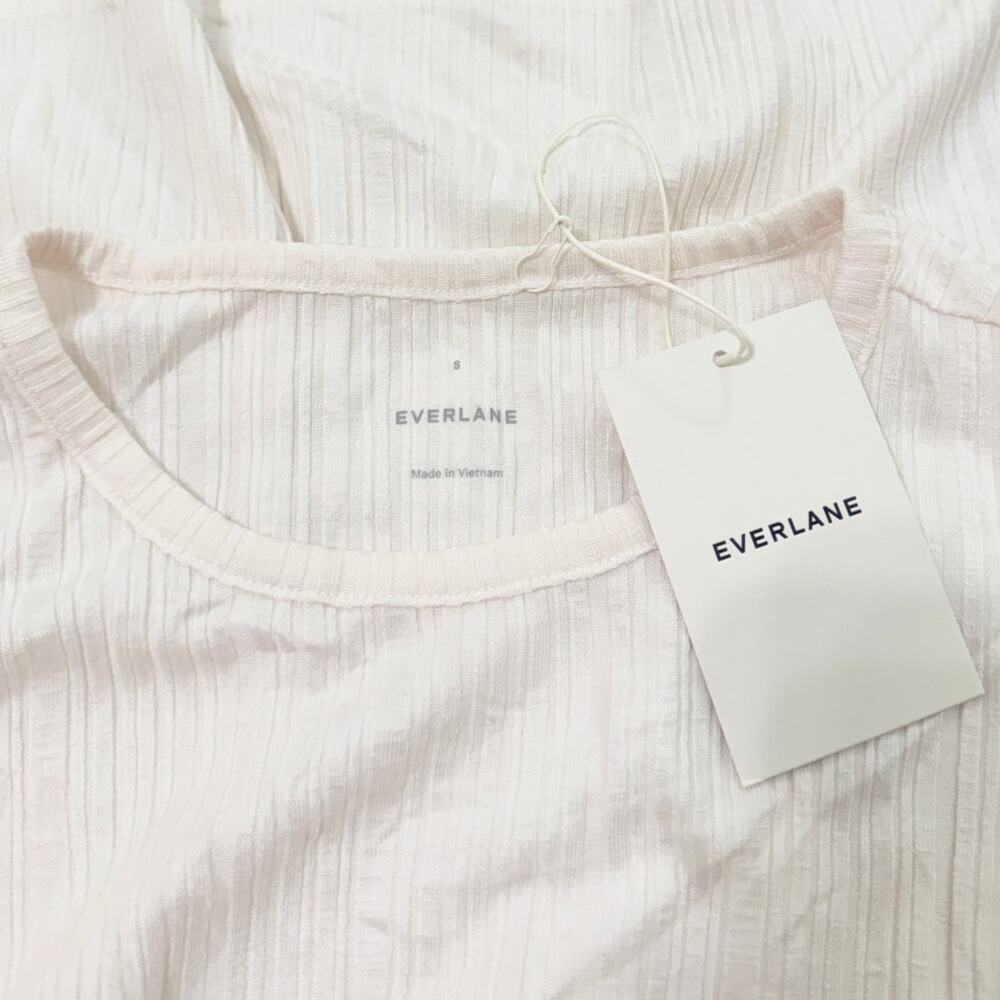 Everlane The Rib Muscle Tee in Bone size Small NWT - Picture 4 of 7